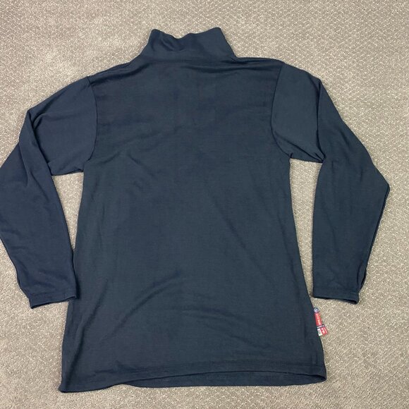 Big Bill FR 1/4 Zip Grid Fleece Pullover Mens Large Navy Quarter 16.4 Arc Rated - Picture 5 of 14